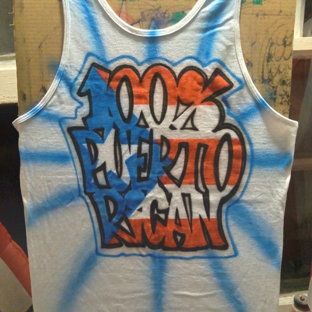new airbrush puerto rican tank top